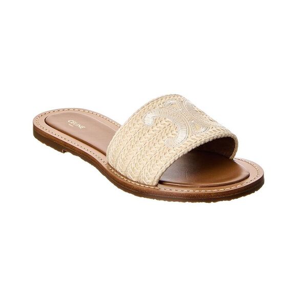 Celine Lympia Canvas Sandal, Beige - Picture 1 of 5